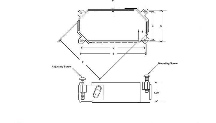 ARINC 408A Horizontal Scale Instrument Clamp, 1 inch deep